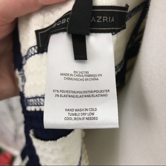 BCBG MAXAZRIA Alythea Striped Strapless Sweetheart Dress - Picture 7 of 10